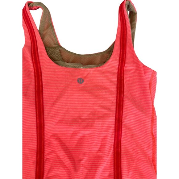 LULULEMON Orange Seamed Workout Tank Top Size US 4 - Picture 6 of 7